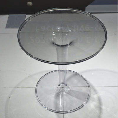 Modern Simplicity Round Cylinder Acrylic End Table 1-Tier For Entryways