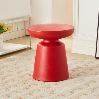 Modern Art Deco Round Cylinder PE End Table 1-Tier For Entryways