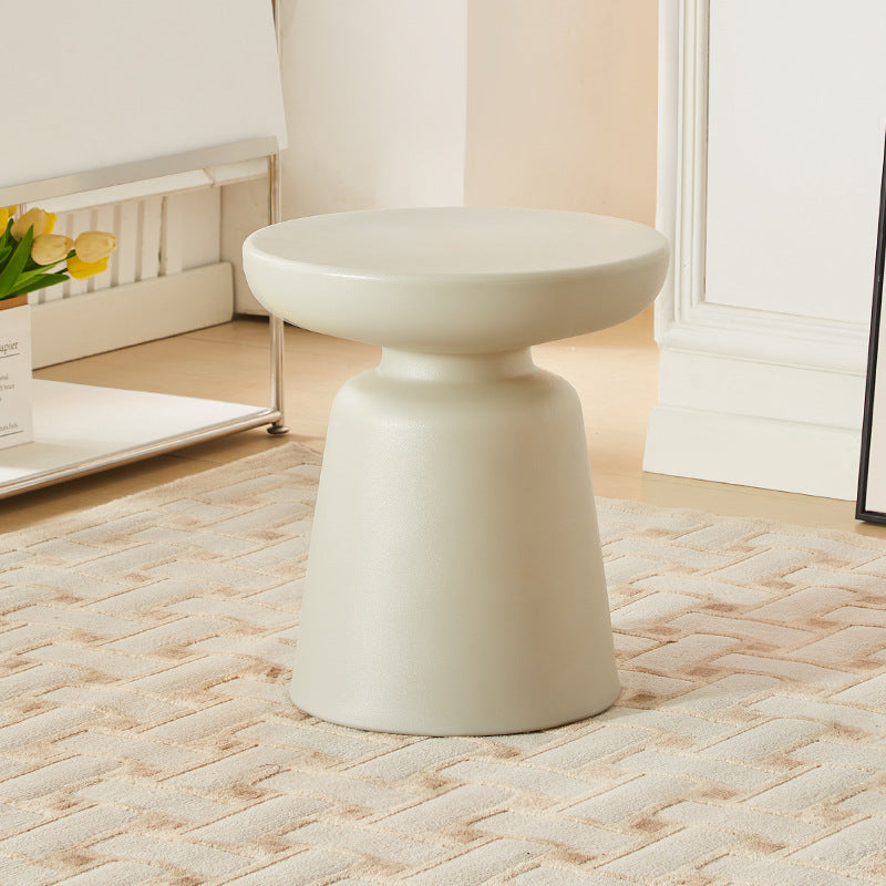 Modern Art Deco Round Cylinder PE End Table 1-Tier For Entryways