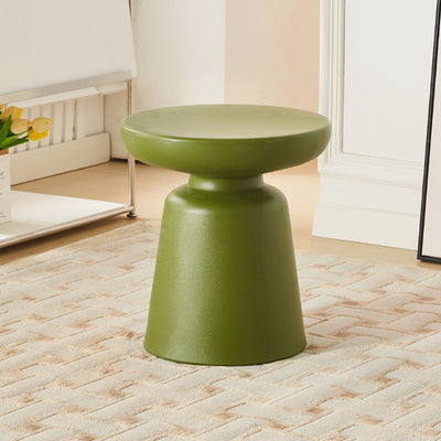 Modern Art Deco Round Cylinder PE End Table 1-Tier For Entryways