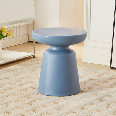 Modern Art Deco Round Cylinder PE End Table 1-Tier For Entryways