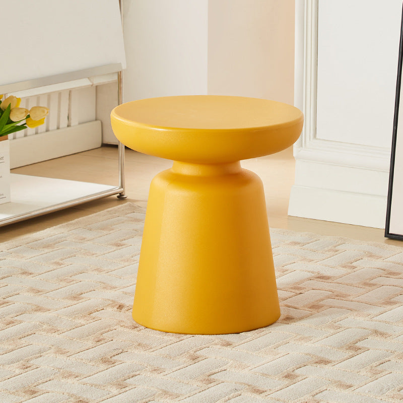 Modern Art Deco Round Cylinder PE End Table 1-Tier For Entryways