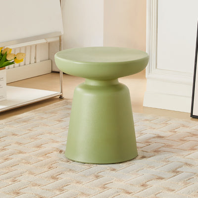 Modern Art Deco Round Cylinder PE End Table 1-Tier For Entryways