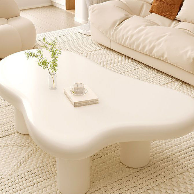 Modern Art Deco Cream Clouds Cylinder Round PVC Sheet End Table 1-Tier For Living Room