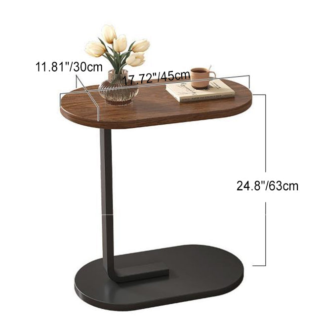 Modern Luxury Oval C Density Panel Wood End Table 1-Tier For Living Room