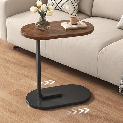 Modern Luxury Oval C Density Panel Wood End Table 1-Tier For Living Room