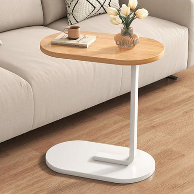 Modern Luxury Oval C Density Panel Wood End Table 1-Tier For Living Room