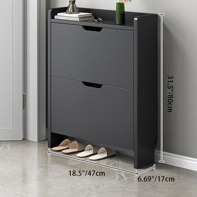 Modern Minimalist Rectangular MDF Metal Shoe Storage 2/3 Drawer Tipping Bucket For Entryways