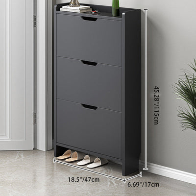 Modern Minimalist Rectangular MDF Metal Shoe Storage 2/3 Drawer Tipping Bucket For Entryways