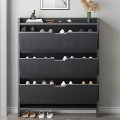 Modern Minimalist Rectangular MDF Metal Shoe Storage 2/3 Drawer Tipping Bucket For Entryways