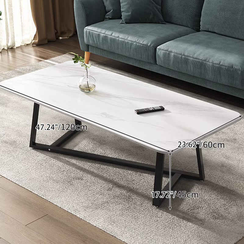 Modern Minimalist Rectangular Plate Steel Coffee Table For Living Room