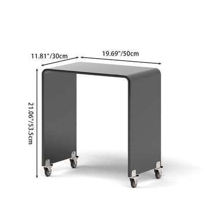 Modern Minimalist Rectangular Acrylic Metal End Table 2-Tier For Living Room