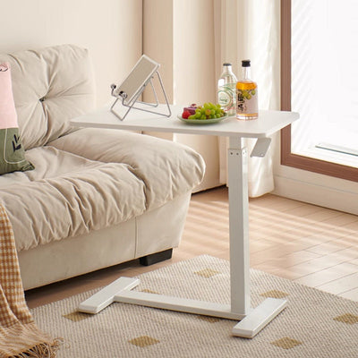 Modern Minimalist Rectangular MDF Steel Metal End Table Liftable Movable For Living Room