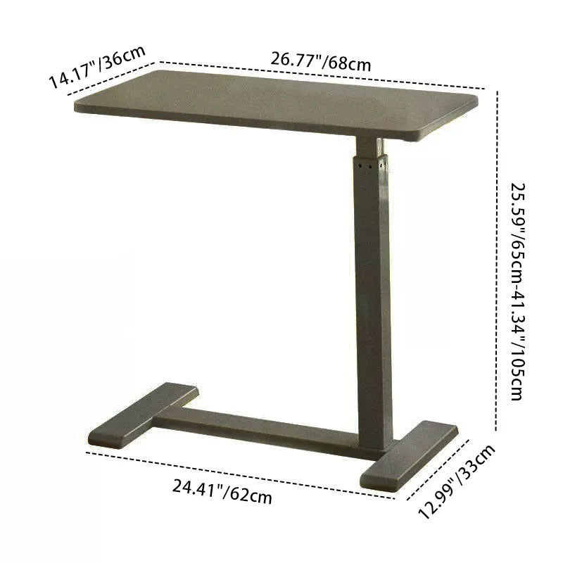 Modern Minimalist Rectangular MDF Steel Metal End Table Liftable Movable For Living Room