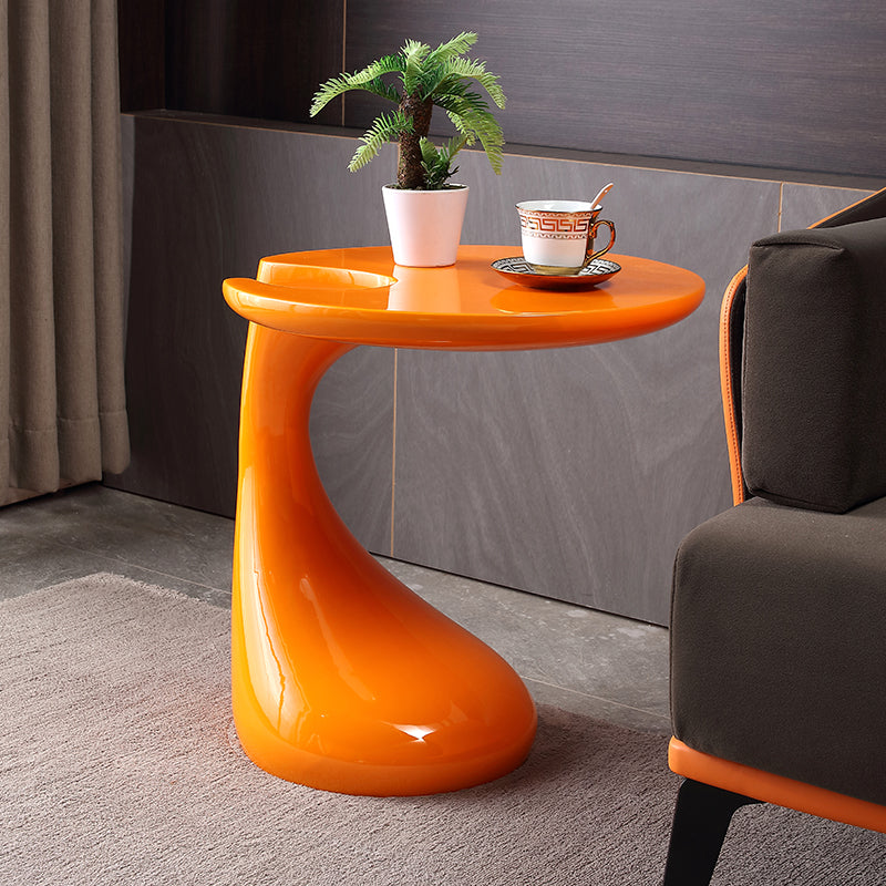 Contemporary Creative Round Plastic Steel End Table 1-Tier For Living Room