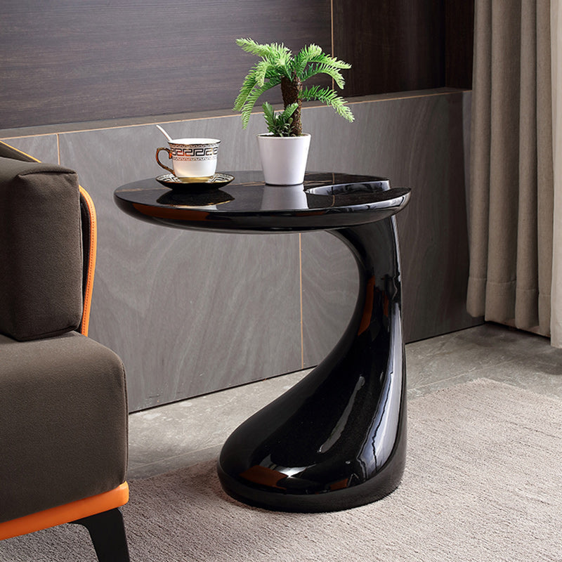 Contemporary Creative Round Plastic Steel End Table 1-Tier For Living Room