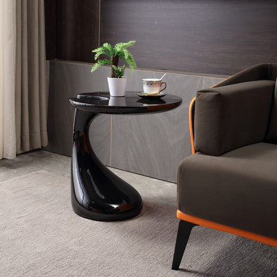 Contemporary Creative Round Plastic Steel End Table 1-Tier For Living Room