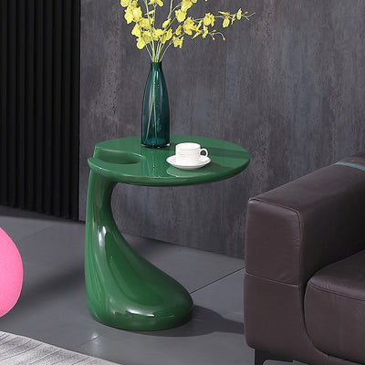 Contemporary Creative Round Plastic Steel End Table 1-Tier For Living Room