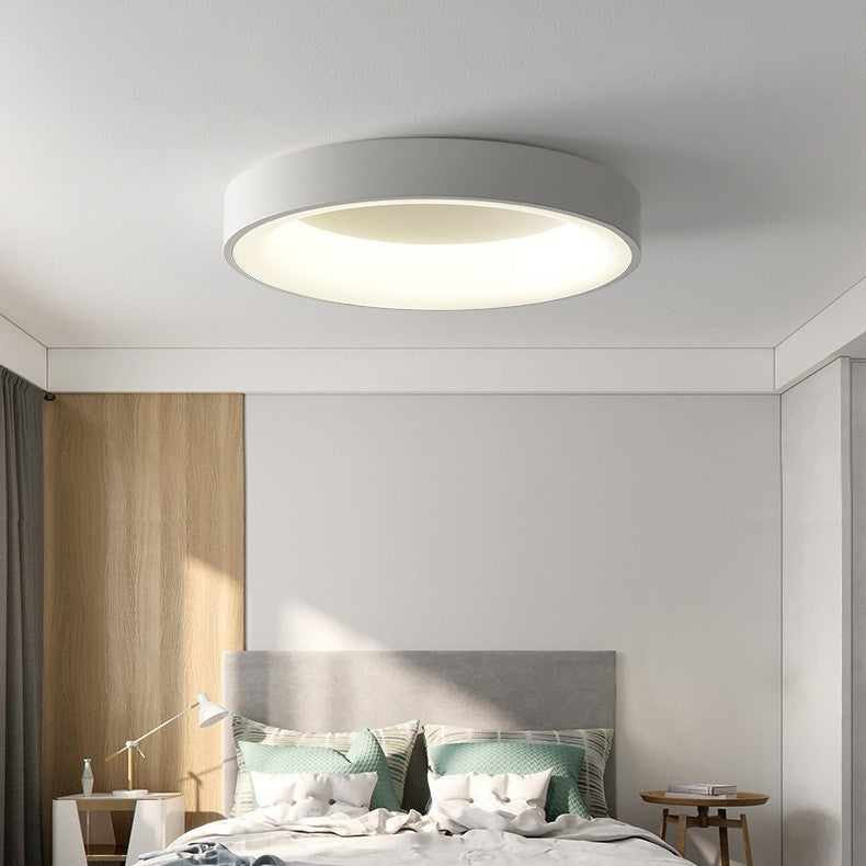 Modern Minimalist Round Circle Iron Acrylic LED Flush Mount Ceiling Light For Bedroom