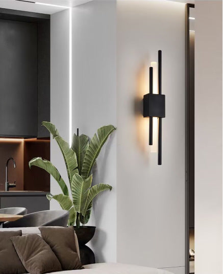 Modern Minimalist Iron Acrylic Strip LED Wall Sconce Lamp For Bedside