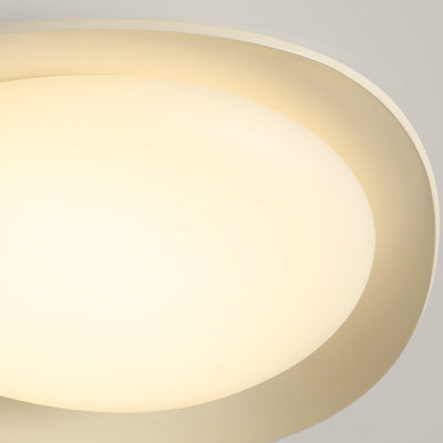 Modern Minimalist Cobblestone Elliptical Resin PE LED Flush Mount Ceiling Light For Bedroom