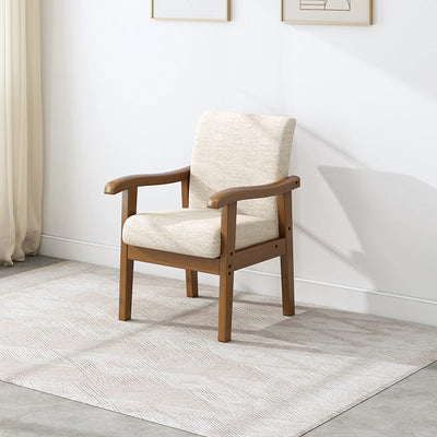 Modern Simplicity Rubber Wood Cotton And Linen Fabric Sponge Square Accent Chair & Table Set For Living Room