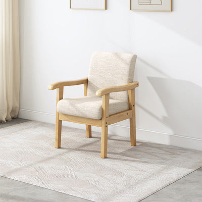 Modern Simplicity Rubber Wood Cotton And Linen Fabric Sponge Square Accent Chair & Table Set For Living Room