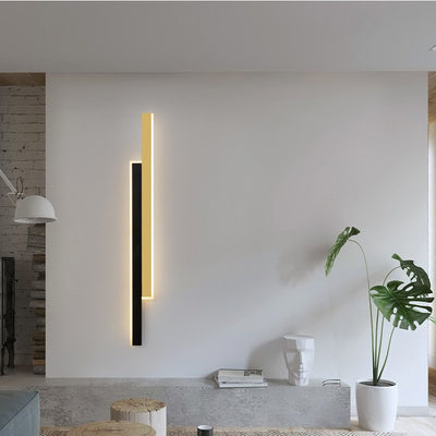 Modern Minimalist Long Rectangular Iron Acrylic LED Wall Sconce Lamp For Living Room