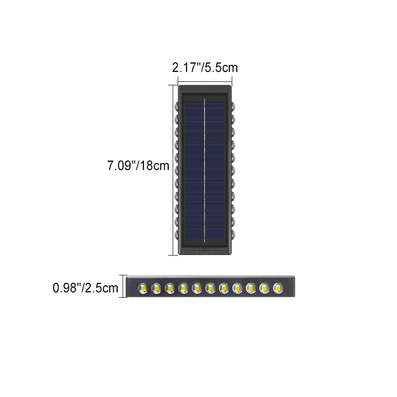 Modern Simplicity Solar Waterproof Rectangular ABS PVC LED Wall Sconce Lamp For Outdoor Patio