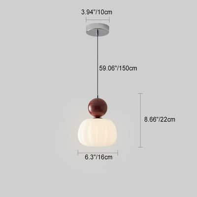 Modern Minimalist Round Pumpkin Iron Acrylic 1-Light Pendant Light For Living Room