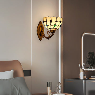 Contemporary Creative Mermaid Iron Glass 1-Light Wall Sconce Lamp For Bedroom