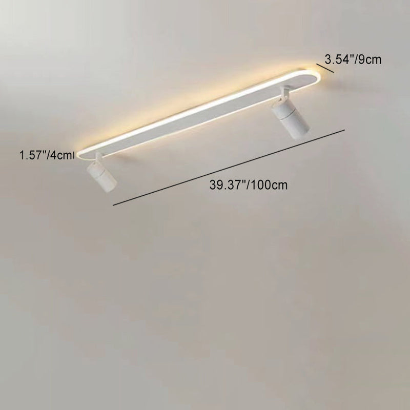 Modern Minimalist Acrylic Long Spotlight Track Light LED Flush Mount Ceiling Light For Living Room