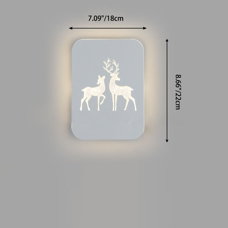 Contemporary Creative Acrylic Deer Iron LED Wall Sconce Lamp For Bedroom