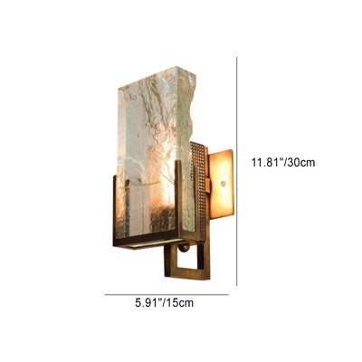 Modern Minimalist Linear Crystal Iron 1-Light Wall Sconce Lamp For Bedroom