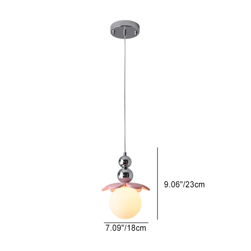 Contemporary Creative Iron Corn Glass Ball 1-Light Pendant Light For Living Room