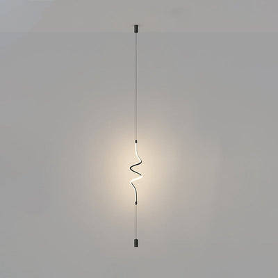 Modern Minimalist Iron Aluminum Silica Line LED Pendant Light For Bedroom