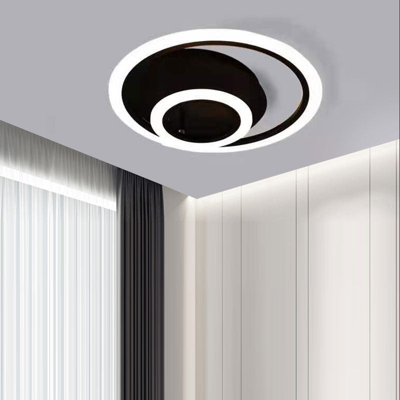 Modern Minimalist Combination Round Circle Hardware Acrylic LED Semi-Flush Mount Ceiling Light For Living Room