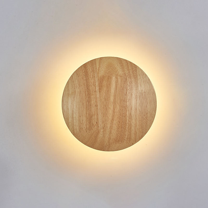 Modern Minimalist Round Irregular Oval Wood LED Wall Sconce Lamp For Living Room