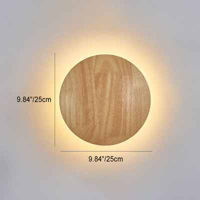 Modern Minimalist Round Irregular Oval Wood LED Wall Sconce Lamp For Living Room