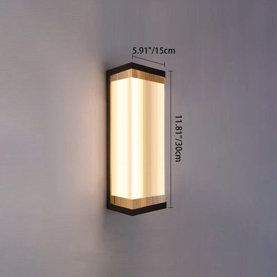 Modern Minimalist Waterproof Rectangular Stainless Steel Acrylic LED Outdoor Wall Sconce Lamp For Outdoor Patio