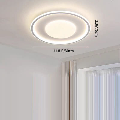 Modern Minimalist Round Acrylic Iron Aluminum Silicone LED Flush Mount Ceiling Light For Bedroom