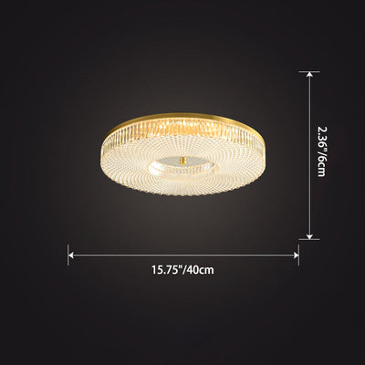 Contemporary Luxury Round Copper Acrylic LED Flush Mount Ceiling Light For Living Room