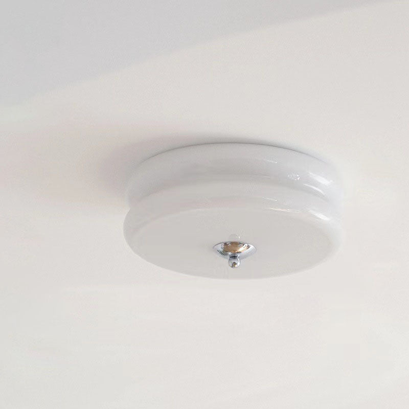 Modern Minimalist Round Iron Glass LED Flush Mount Ceiling Light For Living Room