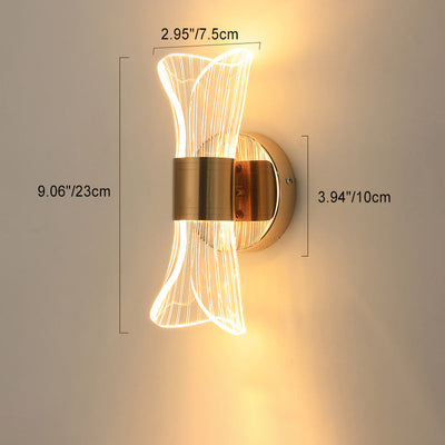 Contemporary Luxury Horn Shape Acrylic Iron LED Wall Sconce Lamp For Living Room