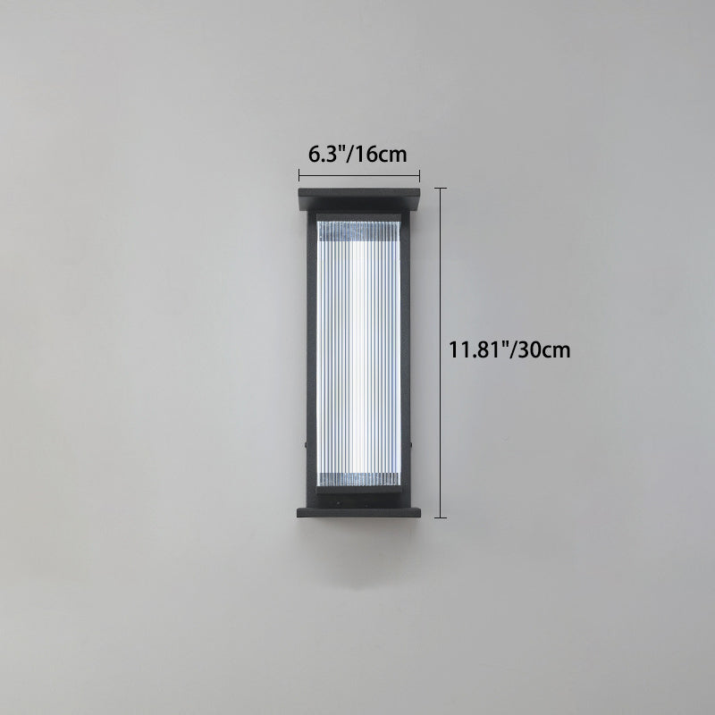 Modern Minimalist Waterproof Rectangular Stainless Steel Acrylic LED Wall Sconce Lamp For Outdoor Patio