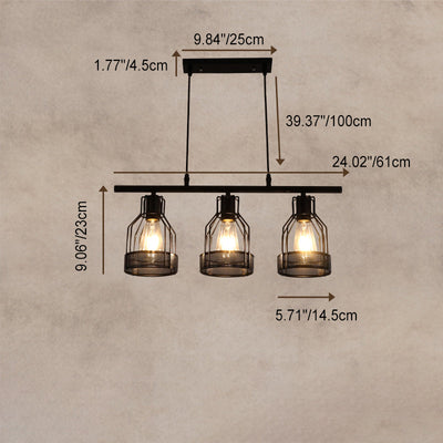 Traditional Vintage Iron Cage 3/4/5-Light Island Light Chandelier For Dining Room