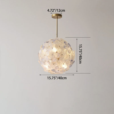 Modern Art Deco Cinquefoil Spherical Cylindrical Glass Iron 6/8 Light Chandelier For Living Room