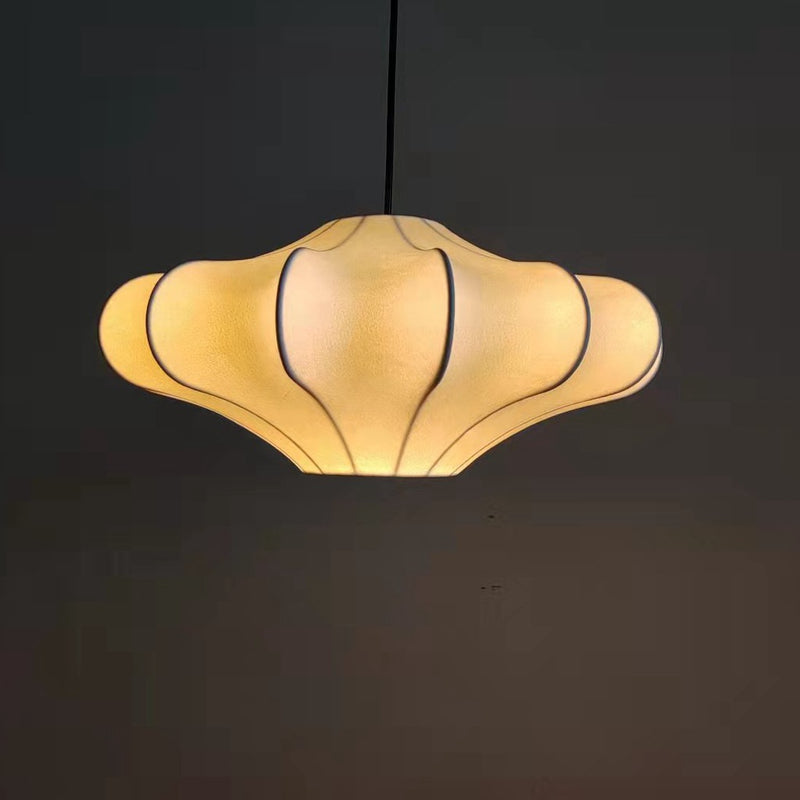 Lampe suspendue nordique simple en soie forgée à 1 lumière 