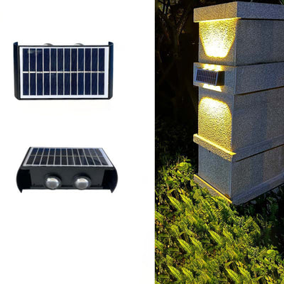 Modern Simplicity Solar Waterproof Rectangular ABS PMMA LED Wall Sconce Lamp For Outdoor Patio