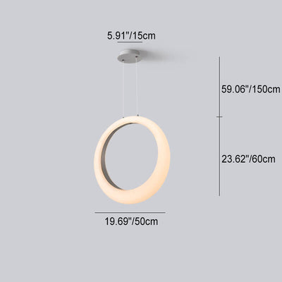 Nordic Minimalist PE Circle Ring Electroplated Iron LED Pendant Light